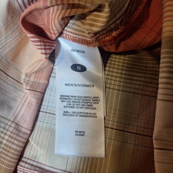 Columbia Titanium Shirt Adult M Red/Orange Short Sleeve Button Up Pockets - Picture 6 of 8